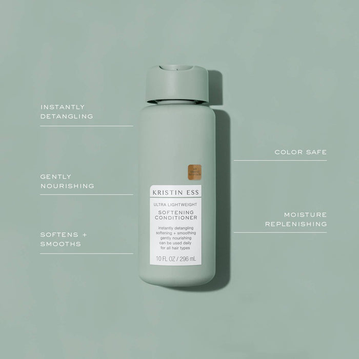 Kristin Ess Softening Sulfate Free Conditioner - Moisturizing + Detangling Conditioner for Frizzy Hair - 10 fl oz