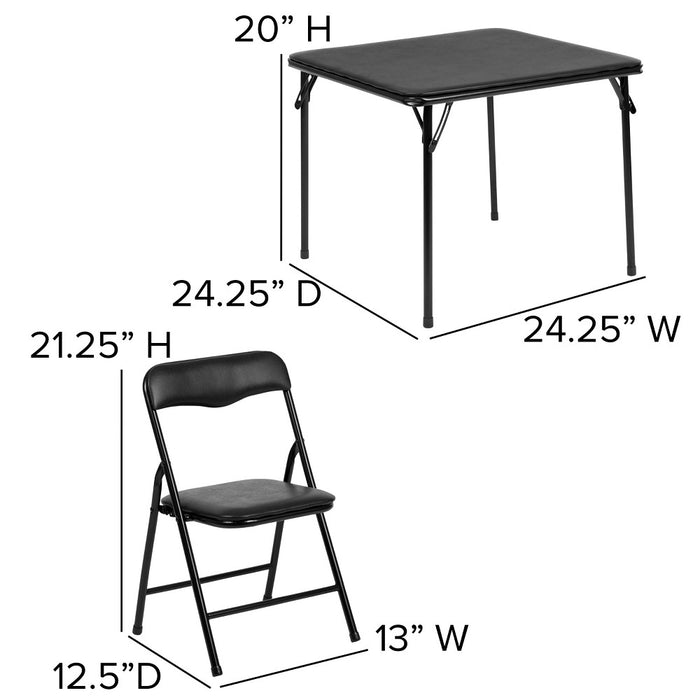 Flash Furniture Kids Black 5 Piece Folding Table and Chair Set (LOCAL PICKUP ONLY)