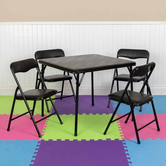 Flash Furniture Kids Black 5 Piece Folding Table and Chair Set (LOCAL PICKUP ONLY)