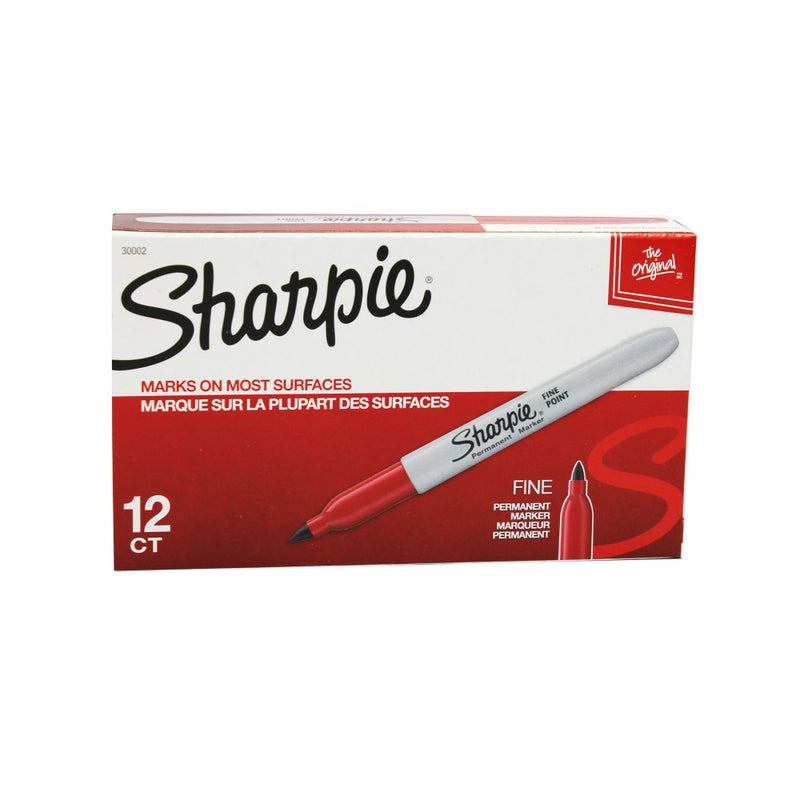 SINGLE BOX 12CTSharpie Fine Point Permanent Marker, Red, Box of 12