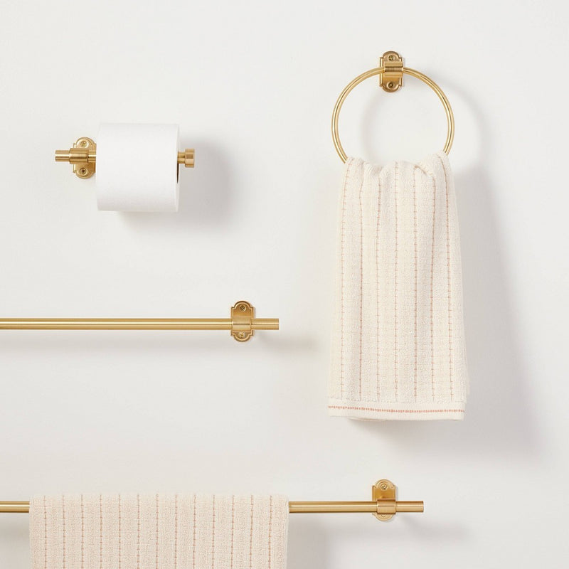 Classic Metal Towel Ring Brass Finish - Hearth & Hand with Magnolia: Zinc & Aluminum Bathroom Holder
