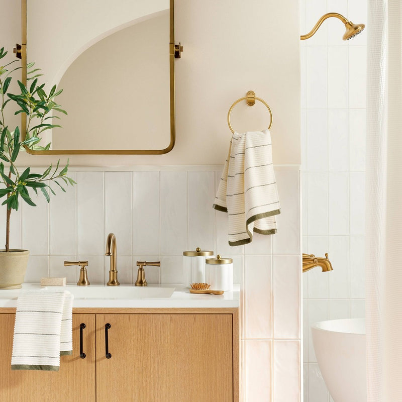 Classic Metal Towel Ring Brass Finish - Hearth & Hand with Magnolia: Zinc & Aluminum Bathroom Holder