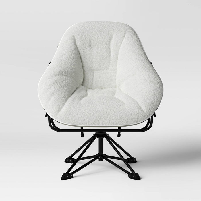 Padded Hex Swivel Chair Cream - Room Essentials: Upholstered College Dorm Essential, No Assembly Required