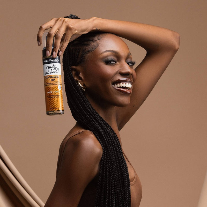 Aunt Jackie's Curls & Coils Biotin + Honey Ready, Set, Hold Braid Setting Foam with Extra Firm Hold - 8.5 fl oz