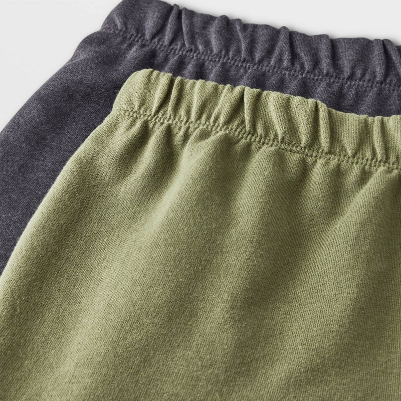 Baby 2pk Solid Jogger Pants - Cat & Jack Gray/Green 12M