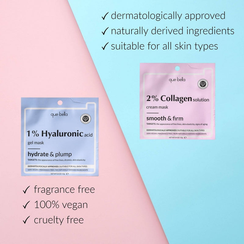 Que Bella 1% Hyaluronic Acid Gel Face Mask - 0.4oz