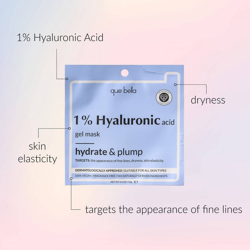 Que Bella 1% Hyaluronic Acid Gel Face Mask - 0.4oz