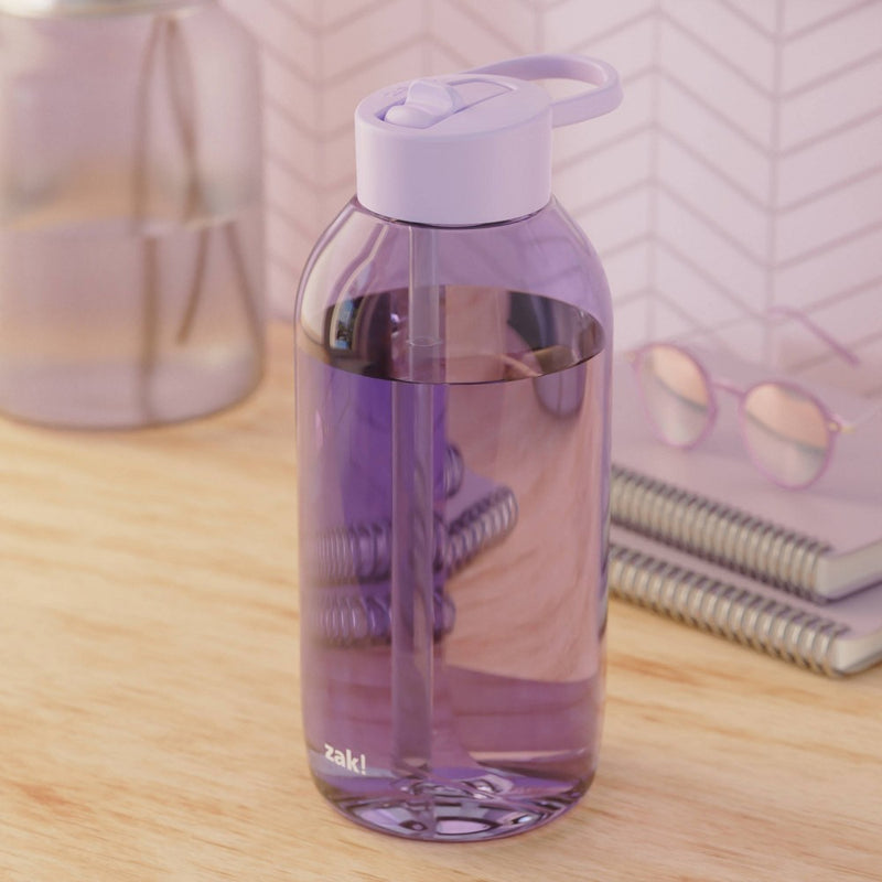 Zak Designs 64 fl oz Plastic Straw Water Bottle Aurora Purple