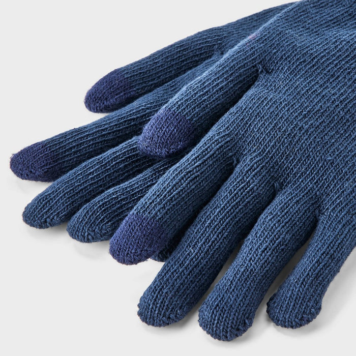 Men's Knit Tech Touch Gloves - Goodfellow & Co Navy Blue One Size Fits Most