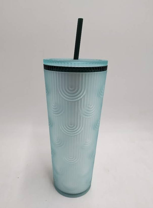NEW Starbucks Coffee Spring 2024 Soft Touch Green Scales Tumbler Cup Drink 24oz