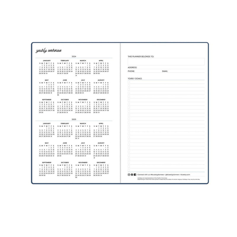 Color Me Courtney for Blue Sky 2024-25 Weekly/Monthly Planner 8"x5" Navy