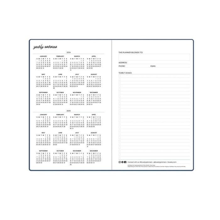 Color Me Courtney for Blue Sky 2024-25 Weekly/Monthly Planner 8"x5" Navy