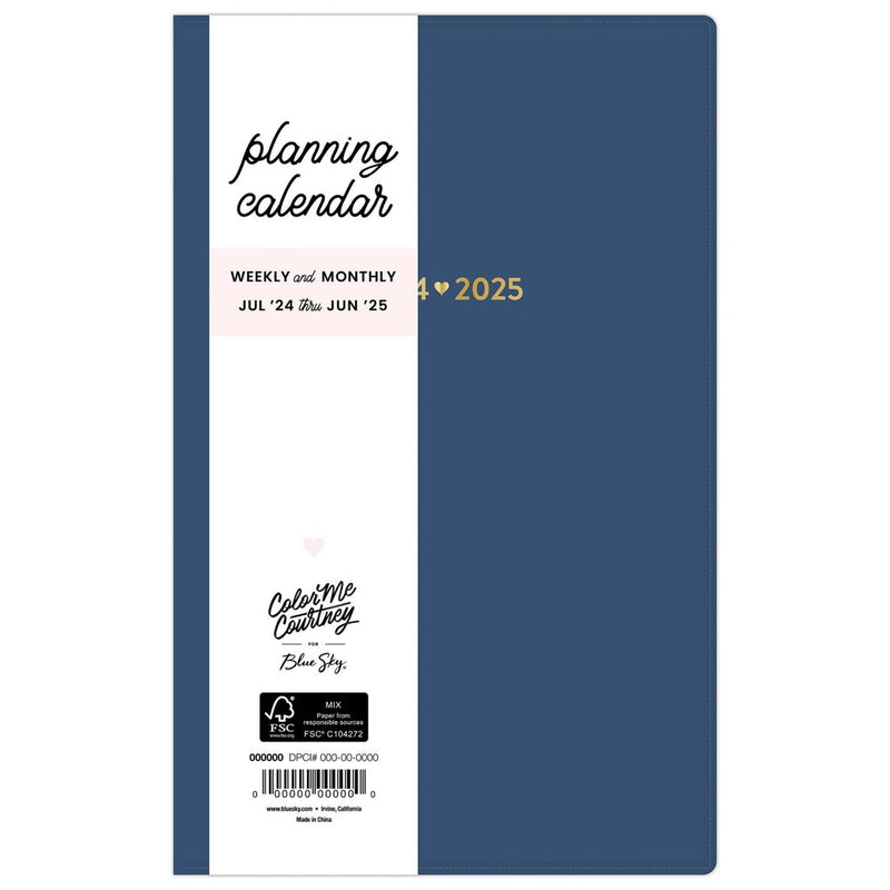Color Me Courtney for Blue Sky 2024-25 Weekly/Monthly Planner 8"x5" Navy
