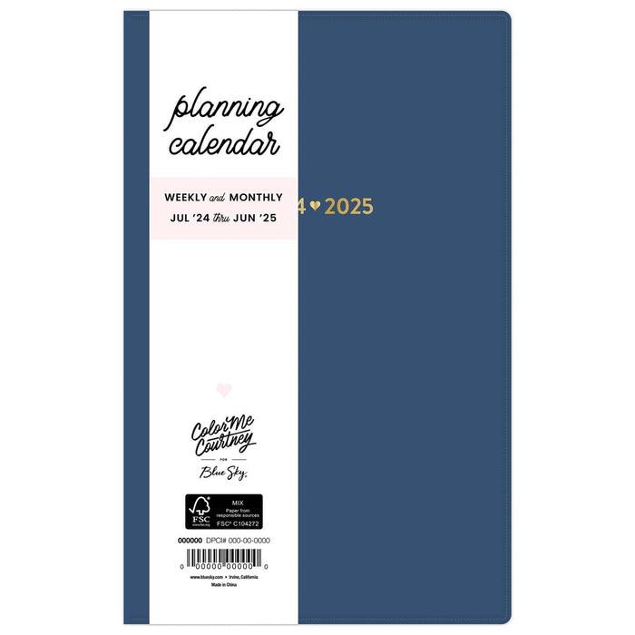 Color Me Courtney for Blue Sky 2024-25 Weekly/Monthly Planner 8"x5" Navy