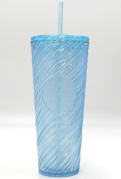 Starbucks Blue Pearl Swirl Plastic Cold Cup - 24 fl oz