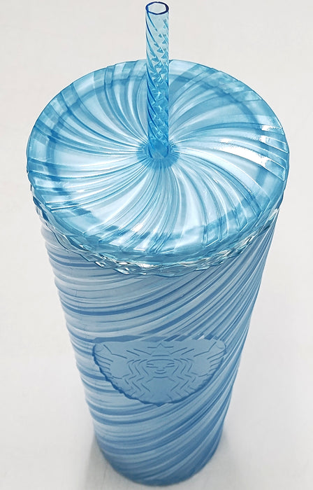 Starbucks Blue Pearl Swirl Plastic Cold Cup - 24 fl oz