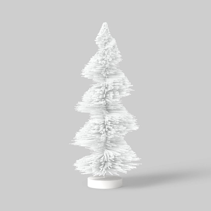 12" Spiral Bottle Brush Tree Christmas Figurine - Wondershop White