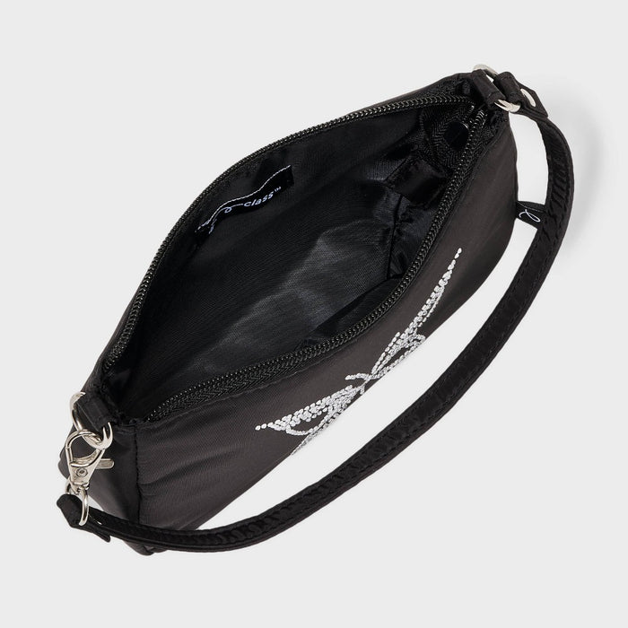 Girls' Rhinestone Butterfly Convertible Shoulder Bag - art class Black