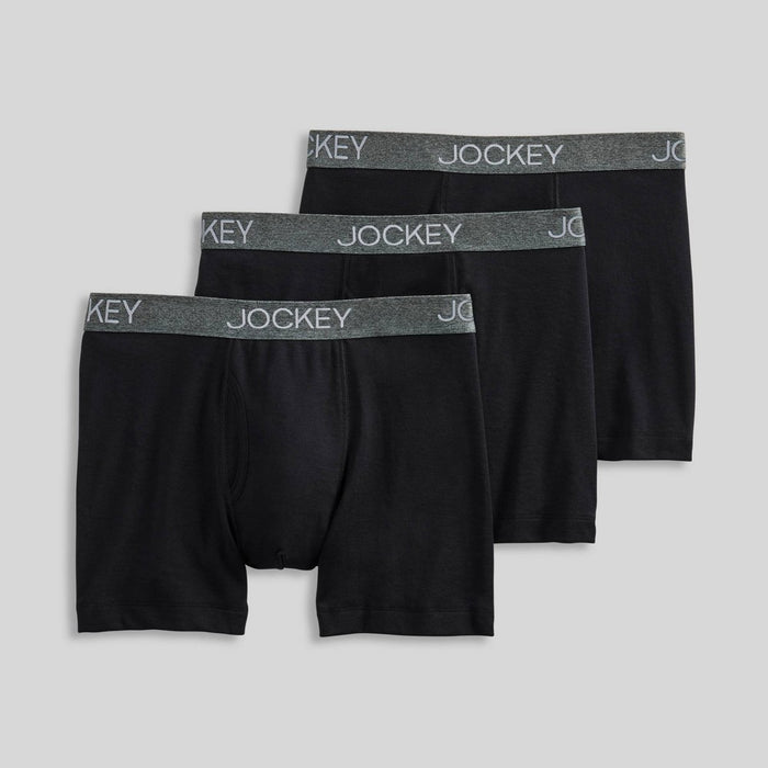 Jockey Generation Men's Stay New Cotton Boxer Briefs 3pk - Black M