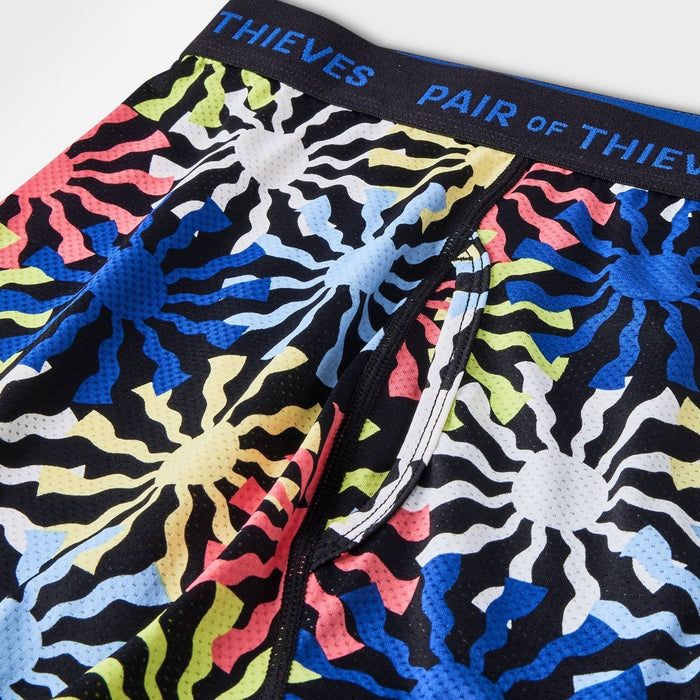 Pair of Thieves Men's Starburst Print Super Fit Boxer Briefs - Blue/White/Red S