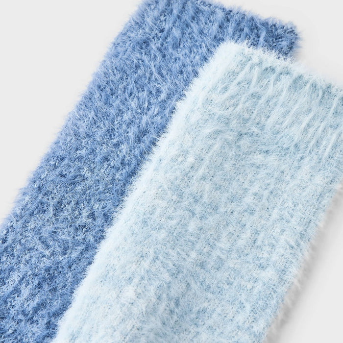 Women's 2pk Feather Cozy Crew Socks - Auden Blue 4-10