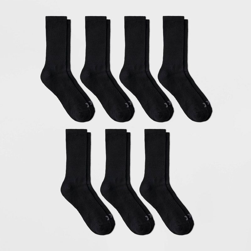Men's Striped Active Socks 6+1pk - All In Motion Black