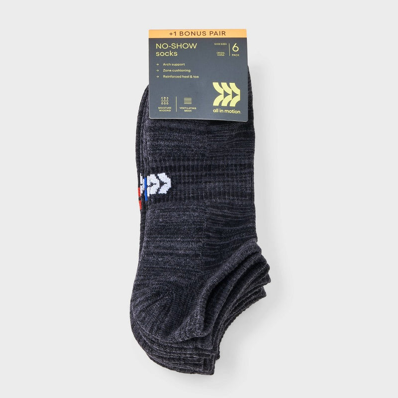 Men's Striped Random Feed Socks 6+1pk - All in Motion 6-12