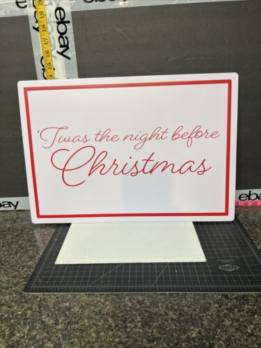 Twas the Night Before Christmas Large Sign White/Red - Bullseye's Playground
