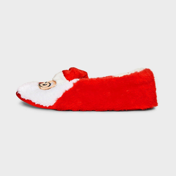 Women's Santa Faux Fur Pull-On Slipper Socks with Grippers - Wondershop Red/White S/M