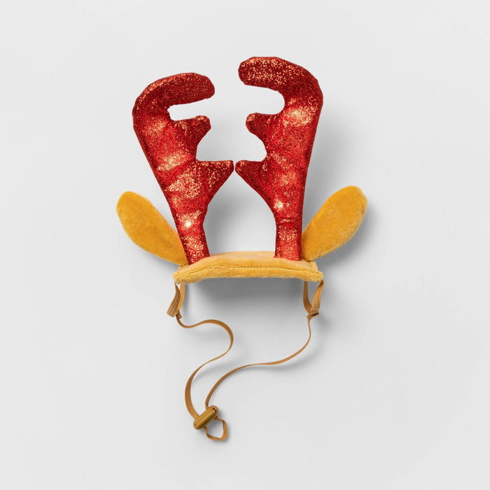 LED Antler Holiday Dog and Cat Headpiece - XS/S - Wondershop