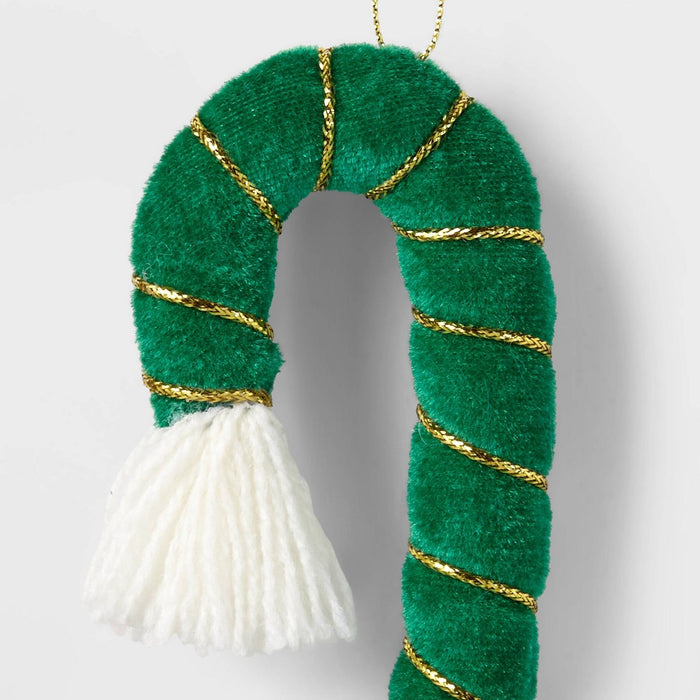 Fabric Candy Cane Christmas Tree Ornament Green - Wondershop