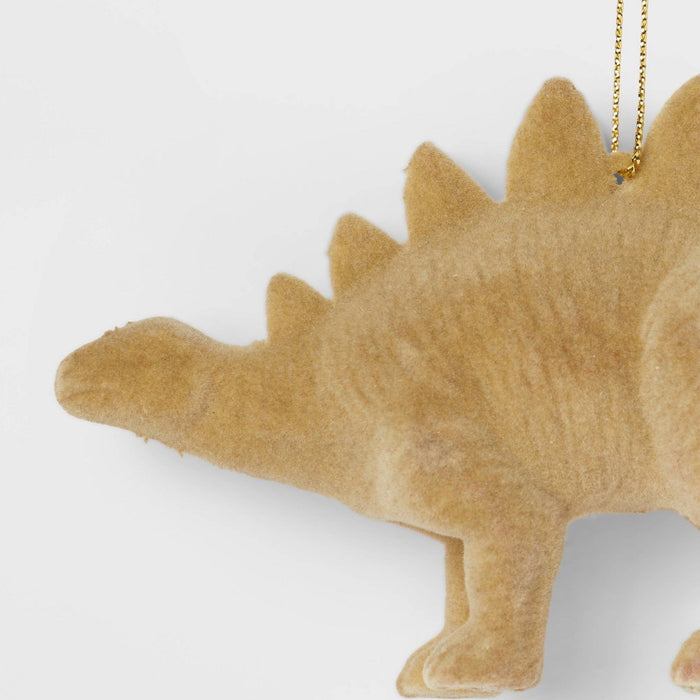 Flocked Stegosaurus Christmas Tree Ornament Tan - Wondershop
