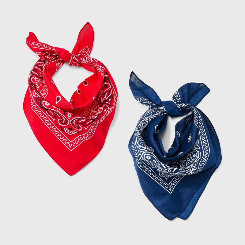 Men's Paisley Bandana Scarves - Goodfellow & Co Blue/Red