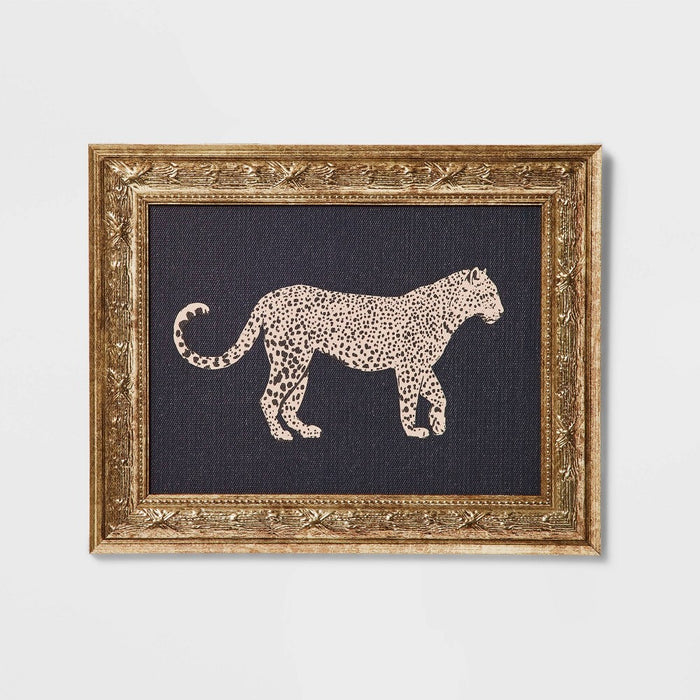 10" x 8" Cheetah Framed Wall Art Canvas - Threshold designed with Studio McGee: Gold Frame, Animal Print