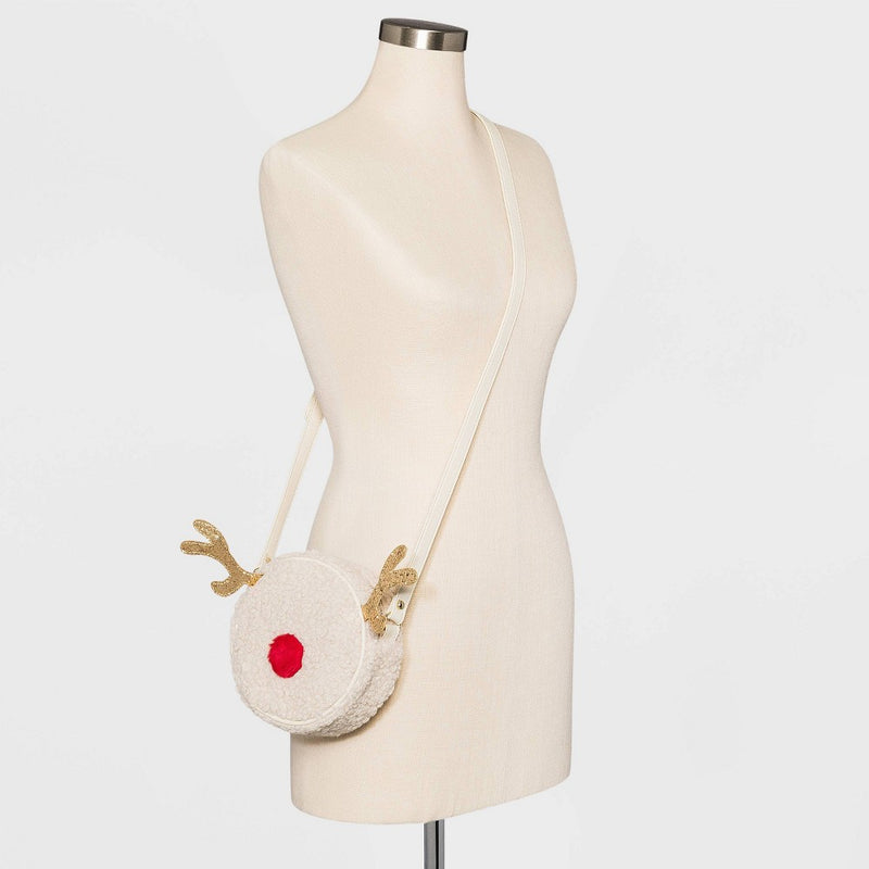 Mad Love Reindeer Print Crossbody Bag - Beige