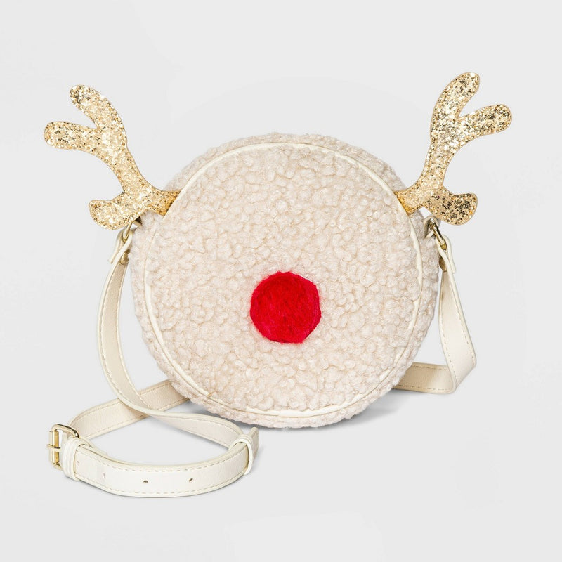 Mad Love Reindeer Print Crossbody Bag - Beige