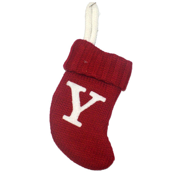 Component 8" Knit Monogram Mini Stocking Red - Y