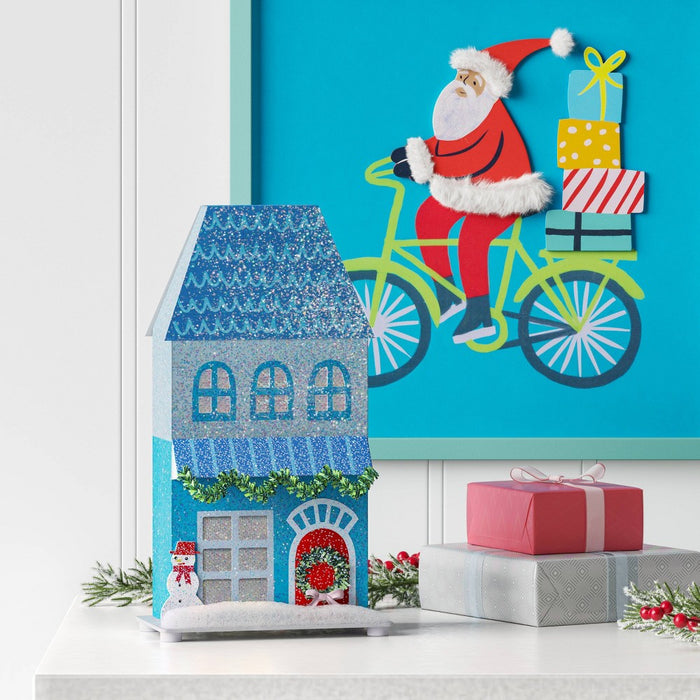12"x12" Santa on Bicycle Christmas Wall Decor - Wondershop