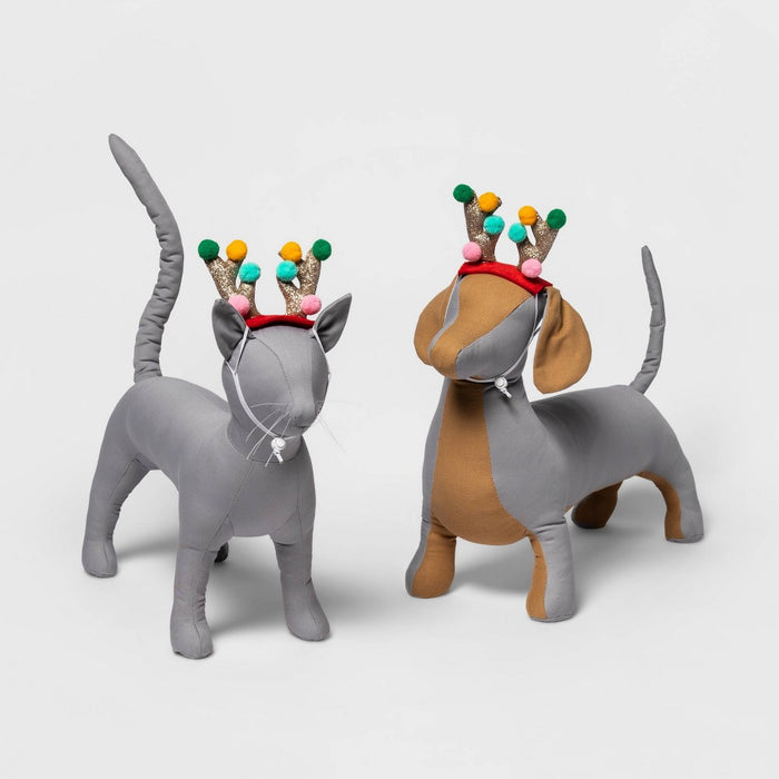Antlers with Pom Poms Dog Hat - L/XL - Wondershop