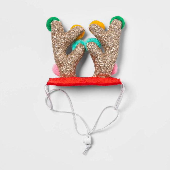 Antlers with Pom Poms Dog Hat - L/XL - Wondershop