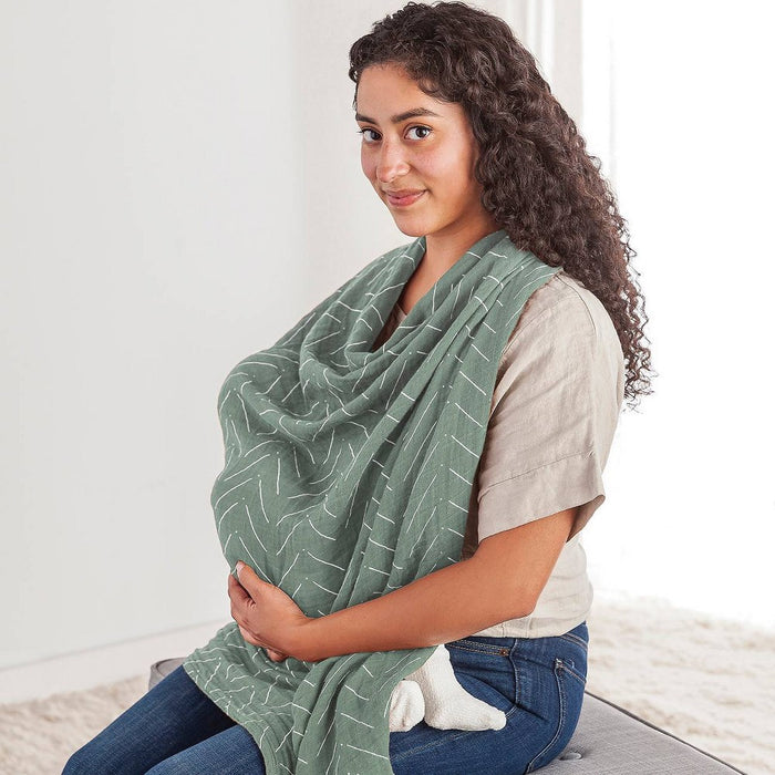 Itzy Ritzy Muslin Breastfeeding Boss Nursing Cover - Sage