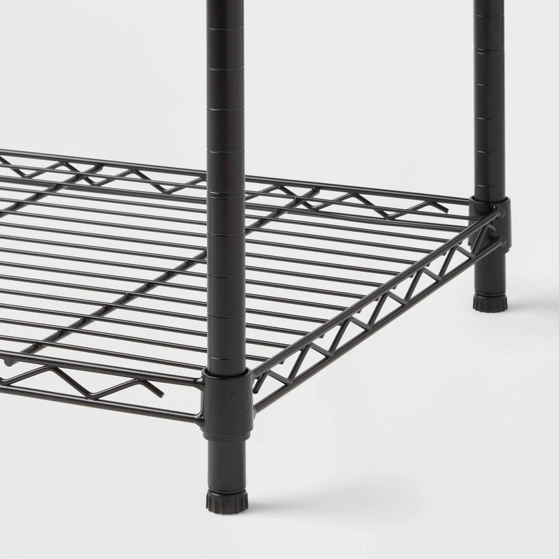 4 Tier Wide Wire Shelving Black - Brightroom (LOCAL PICKUP ONLY)