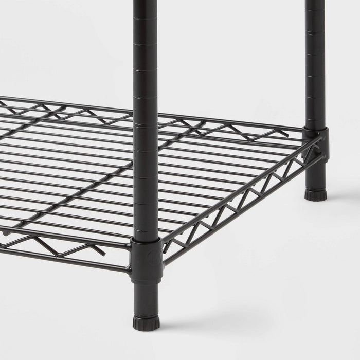 4 Tier Wide Wire Shelving Black - Brightroom (LOCAL PICKUP ONLY)