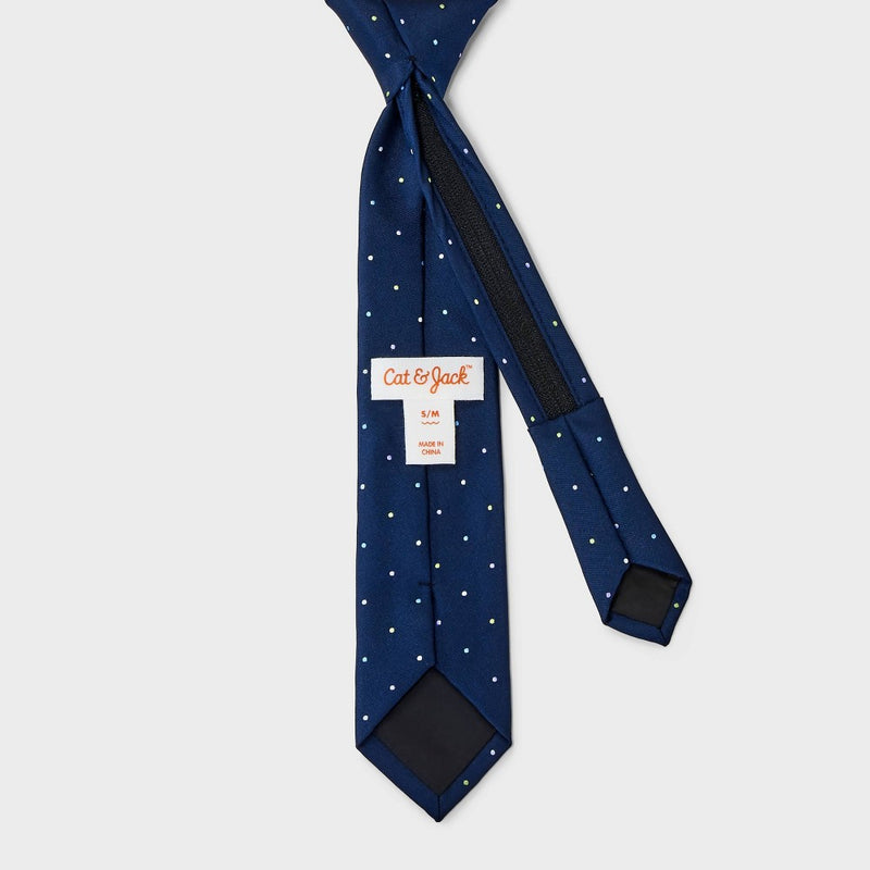 Boys' Polka Dots Woven Zip Necktie - Cat & Jack Blue S/M