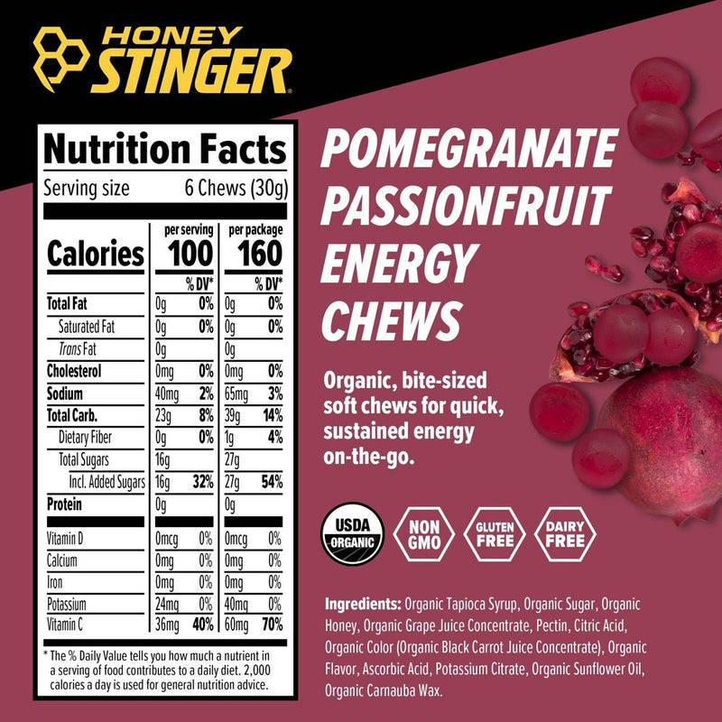 Honey Stinger Organic Energy Chews Pomegranate Passion