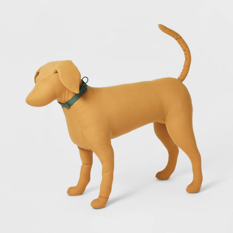 Basic Dog Adjustable Collar with Color Matching Buckle - L - Green - Boots & Barkley