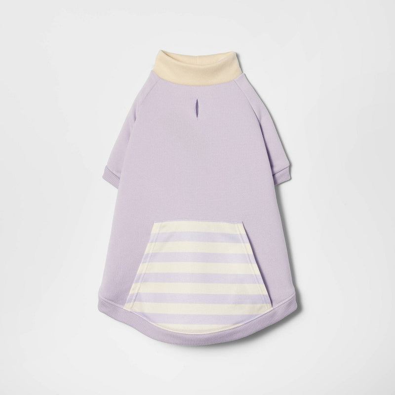 Lightweight Funnel Neck with Stripe Pocket Dog Sweatshirt - Boots & Barkley Purple XL