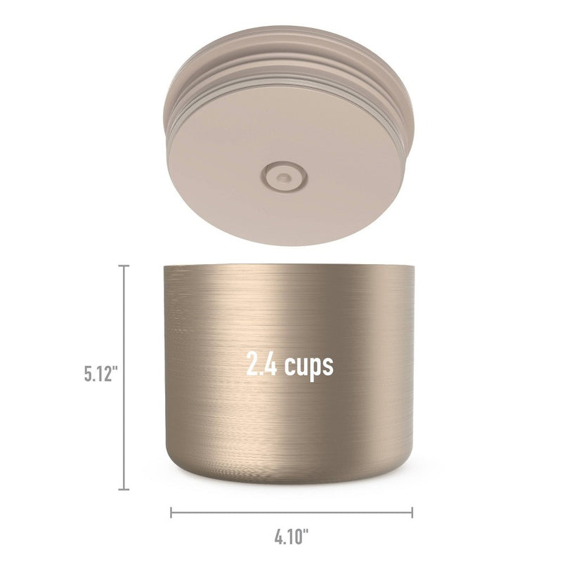 Bentgo 2.4c Stainless Steel Insulted Food Storage Container with Plastic Lid Tan