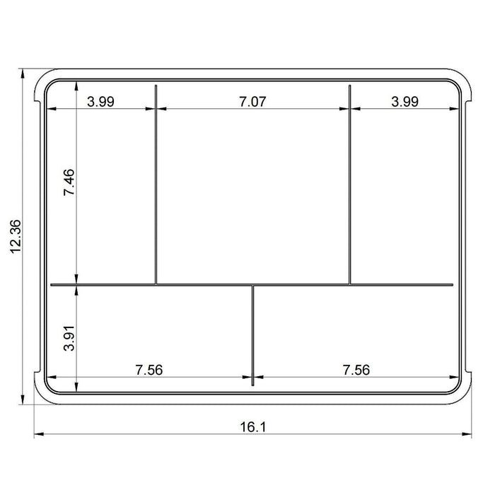 3 Tier Rolling Cart Reversible Organizer Lid - Brightroom