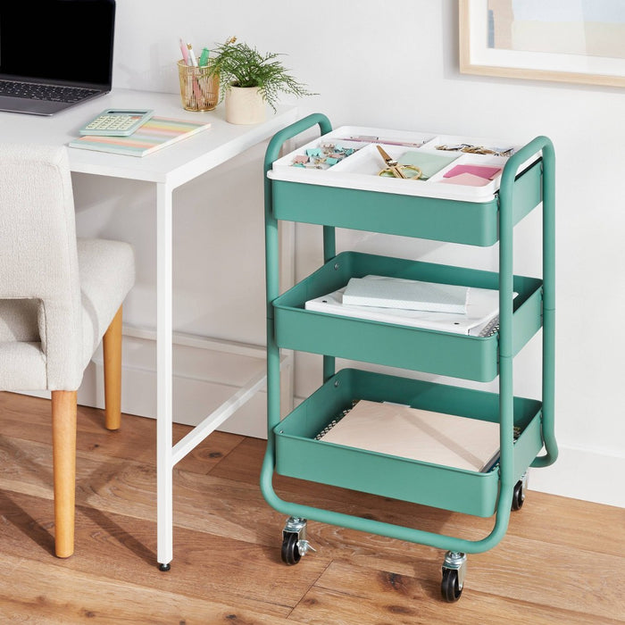 3 Tier Rolling Cart Reversible Organizer Lid - Brightroom